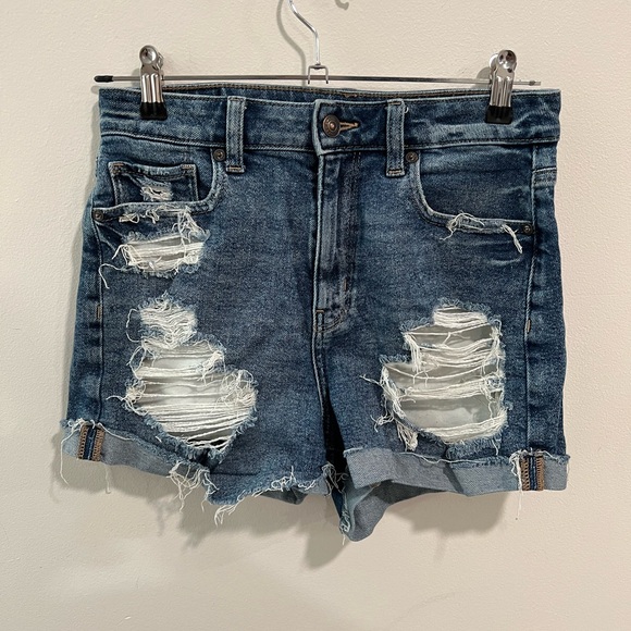 American Eagle Outfitters Pants - AE Stretch Curvy Ripped Denim Mom Short